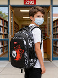 Asge Backpack for School Boys Backpacks for Kids Camo Bookbag for Middle School Bags Waterproof Travel Back Pack
