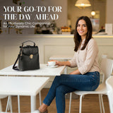 rofozzi Structured Vegan Leather Backpack Purse for Women - Back Pack Purses Women – PU Faux Leather Backpack Handbags (Black)