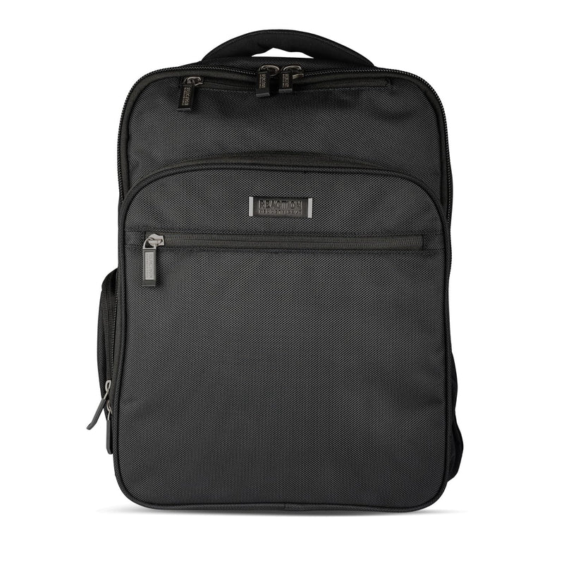 Kenneth Cole Reaction Brooklyn Commuter Backpack Slim 16" Laptop Computer & Tablet Anti-Theft RFID Business, Work, , & Travel Bookbag, Black Polyester