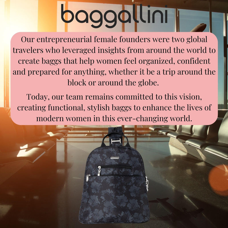 Baggallini Essential Mini Backpack Purse for Women - Built-in RFID Card Holder - Convertible Sling Bag with Adjustable Shoulder Strap