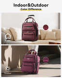 LUGGEX Underseat Carry On Luggage with Wheels, UDK Stylish Lightweight Under Seat Luggage, Soft Sided Personal Item Suitcase for Short Trip (UX-Core, Dark Scarlet, 16 Inch)