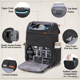 RAINSMORE Camera Bag Backpack for DSLR/SLR Mirrorless 15.6 Inch Laptop Camera Back Pack for Photographers Anti-Theft Photography Bags Case with Tripod Holder & Rain Cover, Black