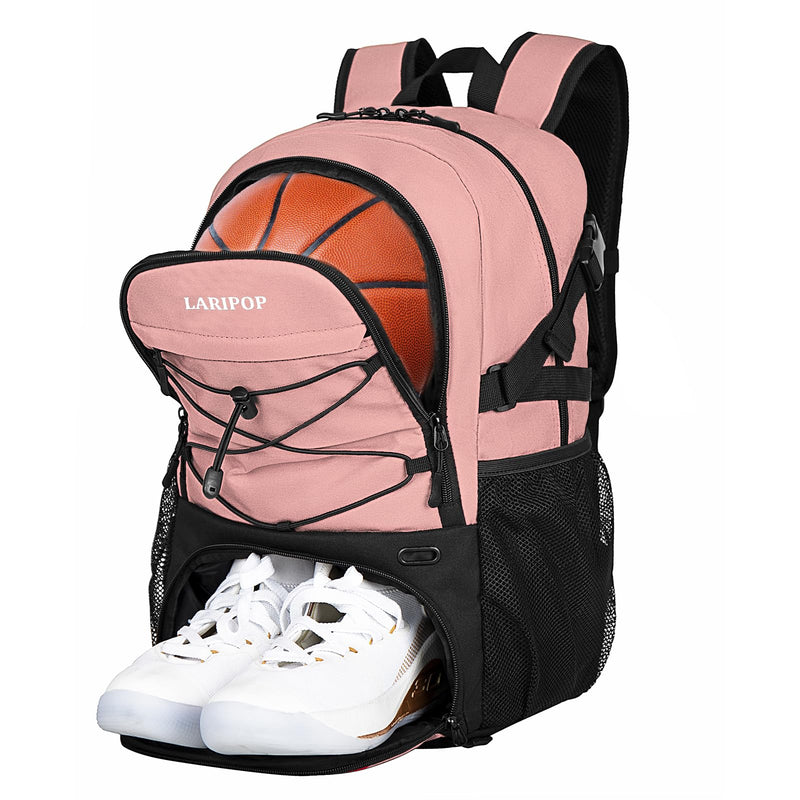 LARIPOP Basketball Bag,Basketball Backpack with Shoe Compartment and Ball Holder,Sport Bags for Soccer,Volleyball,Swim,Gym,Travel,School