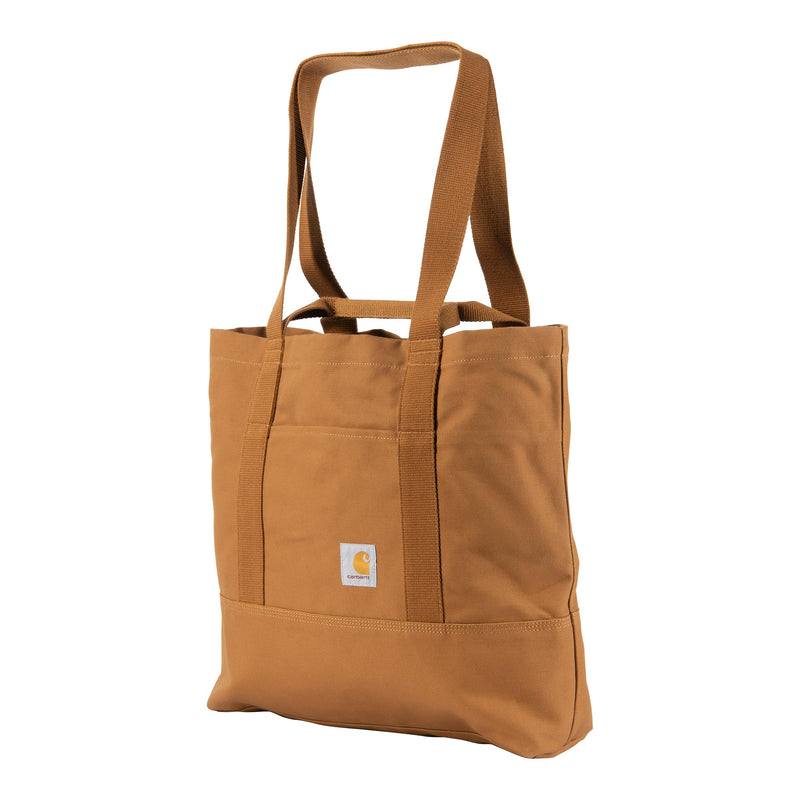 Carhartt Vertical 18L Firm Duck Tote Bag, Firm Duck Cotton Material W/Hand and Shoulder Straps, Carhartt Brown
