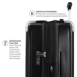 Travelpro Pathways 3 Hardside Expandable Luggage, 8 Spinner Wheels, Lightweight Hard Shell Suitcase, Checked Medium 25 Inch, Black Knight