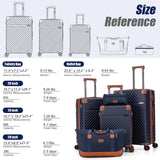 Cosbarn Luggage Sets 5 Piece with TSA Lock Spinner Wheels, Unisex Hard Case ABS Suitcase Set, Hardshell Lightweight Waterproof Travel Hardside Suitcases with Wheels for Women Men, Dark Blue