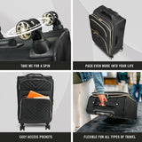 Kenneth Cole REACTION Chelsea Chevron Quilted Luggage, Black, 3-Piece Set (20"/24"/28")