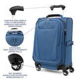 Travelpro Maxlite 5 Softside Expandable Luggage with 4 Spinner Wheels, Lightweight Suitcase, Men and Women, Ensign Blue, Compact Carry-on 20-Inch