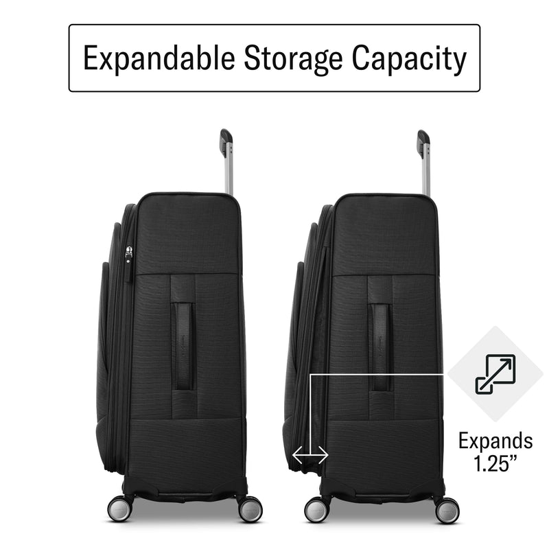 Samsonite UpLIFT Lightweight Softside Carry-On Luggage with Spinner Wheels - Expandable - Airline-Approved, Polyester Soft Suitcase for Ultra Light Travel - Black