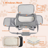 Pet Carrier Bag Airline Approved Up for Cats and Dogs Up to 20LBs, Soft Cat Carrier Dog Carrier Travel Kitten Carrier with Mat, Nail Clipper, Brush, Foldable Bowl Cat Accessories