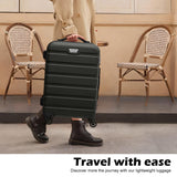 Coolife Luggage 3 Piece Set Suitcase Spinner Hardshell Lightweight TSA Lock (black, 20/24/28)