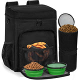 ANILD Dog Travel Backpack - Airline Approved Double-layer Pet Travel Bag Accessories with 2 Food Storage Bag and 2 Foldable Silicone Bowls for Hiking & Camping