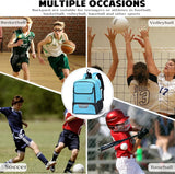 XIANFENGNIAO Youth Soccer Bag, Soccer Backpack with Ball Holder, Basketball Volleyball Football Handball Sports Backpack with Ball Compartment,Like Blue