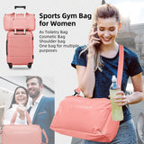 LARVENDER Luggage Sets 2 Piece, Expandable PP 24 Inch Check-in Suitcase with Duffle Bags for Women, Luggage Set Clearance with Spinner Wheels TSA Lock (Peach)