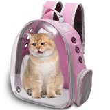 Vivicreate Large Cat Backpack Carrier for Travel and Hiking Transparent Pet Bubble Backpack for Cats up to 20lbs with Ventilation and Padded Straps Mochila para Gatos transportadora mascotas (Pink)