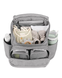 Skip Hop Diaper Bag Backpack with Portable Changing Pad Adjustable Pocket for 30 oz. Tumblers 9 Total Pockets Insulated Packing Cubes Luggage Sleeve & Stroller Straps Fits a 14” Laptop Forma Next Grey
