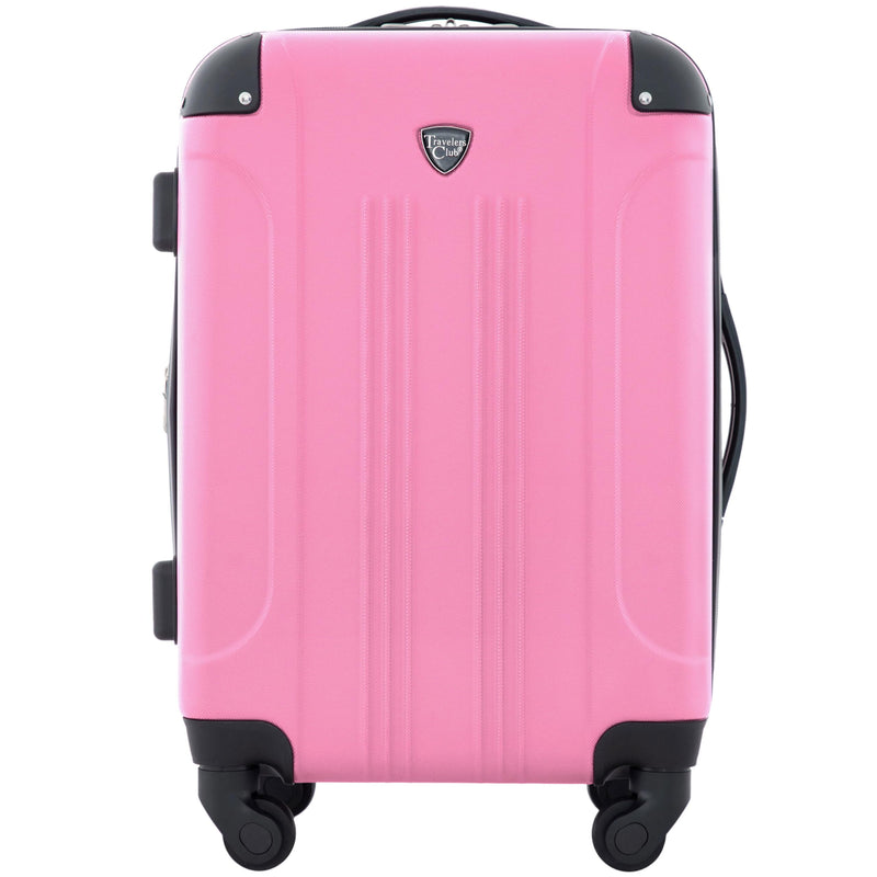 Travelers Club Chicago Hardside Expandable Spinner Luggages, Hot Pink, 20" Carry-On, HS-20720-EX-690N