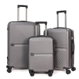 OMBRY Luggage Set 3 Pieces -Suitcase Set - Luggage with Wheels - Check-in Luggage - PC + ABS Durable Suitcase Rotating Silent Wheels 3-Piece 20/24/28 Mint Green (grey)