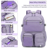 Lohol Water Resistant Backpack with Mulitiple Pockets for Travel Outdoor College, 15.6 inch Laptop Bookbag for Girl and Women (Purple)