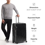 TUMI - 19 Degree Extended Trip Expandable 4 Wheel Packing Case - Durable Hard Shell Zipper Expansion Checked Bag - Suitcase - Matte Black