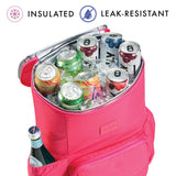 Fit & Fresh Insulated Backpack Cooler – Leak-Proof, Waterproof Beach & Travel Bag for Women, 24 Can Capacity Picnic & Cooler Bag, Hot Pink