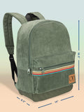 Ocean Pacific OG Corduroy Backpack for Travel, Sports, Beach, Work, Casual Daypack for Men Women Fits 15.6 Inch Laptop (Olive)