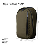 ALPAKA Metro Backpack Pro for Men - Fits 16" Laptop Business Travel Backpack with YKK Zippers, MOD Key Leash,Axoflux 600D (Army Green)