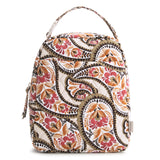 Premium Cotton Large Lunch Bag, Blooming Paisley, One Size