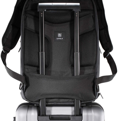LEVEL8 Luminous Carry On Luggage 20" Inch with Laptop Backpack-Black