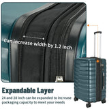 WireHot Lightweight Luggage with Spinner Wheels & YKK Zipper, 3-Piece Suitcase ABS+PC Hardside Hard Shell Luggage Set with TSA Lock, Teal Blue (20+24+28 inch)