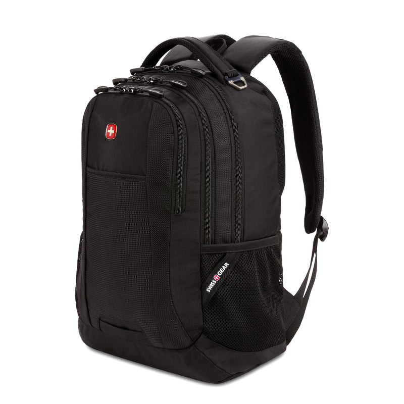 SwissGear 5505 Cecil 16” Laptop Backpack Black – Daily Laptop Bag with Gear Attachment Options – Multiple Organizer Pockets & Padded Shoulder Straps