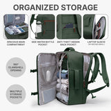 U.S. Traveler Vista Way 3-Piece Travel Set, 21-Inch Carry-on Hardside with TSA Lock, 18-Inch Travel Backpack with Laptop Sleeve, Toiletry Bag, Green