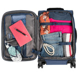 Travelpro Tourlite Softside 21" Expandable Luggage with 4 Spinner Wheels, Lightweight Suitcase, Carry-On, Blue