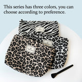 STARDW Leopard Makeup Bag Organizer Cosmetic Bags for Women and Girls,Travel Toiletry Bag Large Capacity Canvas Makeup Zipper Pouch, Purse Organizer Pouches (Brown Leopard)