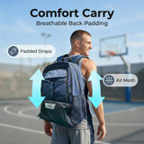 WHELPAW 35L Sports Backpack with Ventilated Shoe & Ball Compartments, Waterproof Gym Bag for Basketball, Soccer, Volleyball, Travel