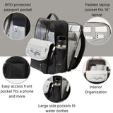 Baggallini Tribeca Expandable Laptop Backpack - 15"x11" Lightweight RFID Computer Bag for Work & Travel with Luggage Sleeve
