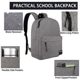 SUPACOOL Casual Laptop Backpack for Men and Women, Backpack for College, USB Charging Port, Lightweight Pack Back(Light grey)