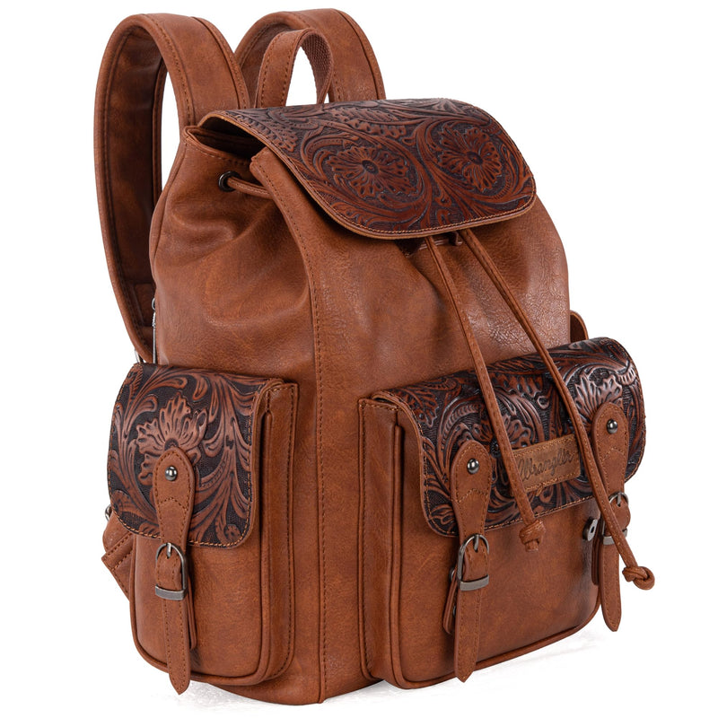 Montana West Wrangler Backpack Purse for Women Men Western Backpack Floral Tooled Travel Bags