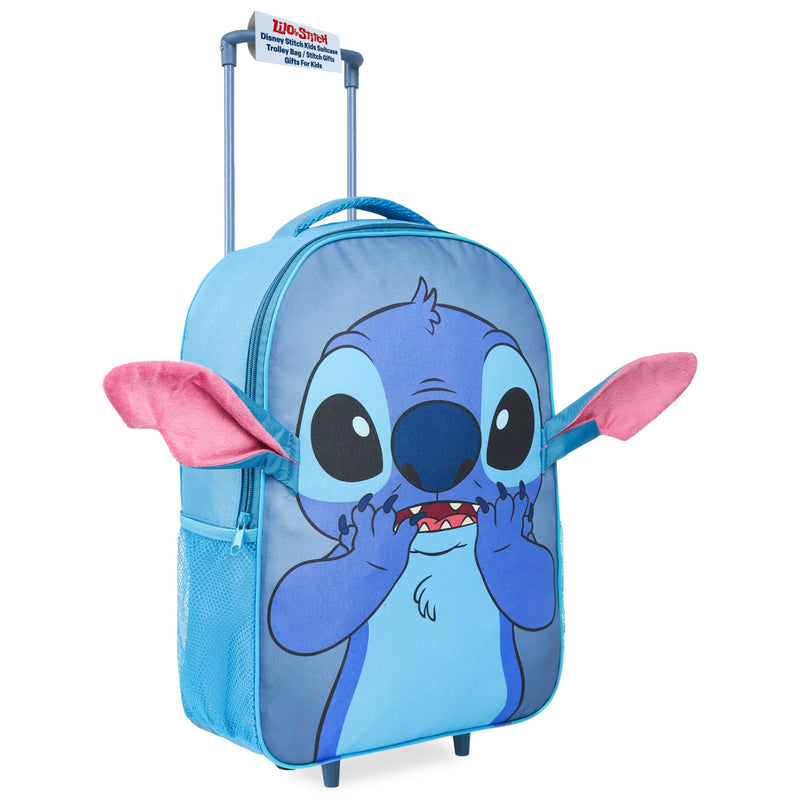 Disney Stitch Luggage Travel Essentials Suitcase Kids Foldable Luggage with Wheels 17 | Backpacks4Less