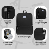 ATUTO Professional Black Laptop Backpack for Men 17 inch Compartment - Back Airflow & Fully Padded - Work & Travel Backpack for Men with Luggage Strap and Trolley Sleeve.