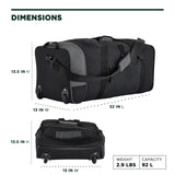 Travelers Club Polo & Racquet Club 32 Inch Collapsible, Black/gray Travel Duffel, One Size, 6 Pieces
