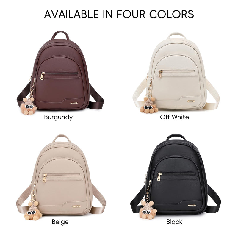 BAGOK Mini Leather Backpack Purse for Women, Small Backpack Purse with Cartoon Charm, Cute Fashion Bag for Girls & Teens