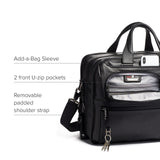 TUMI - Alpha Medium 15" Expansion Laptop Briefcase - Professional Briefcase for Commute or Travel - Padded Compartment Fits up to 15" Screen - Black Leather