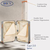 Bric's Capri 2.0 Spinner - Luxury Carry On Suitcases with Built-in USB Port and TSA Lock - Lightweight Luggage with Wheels - 21 Inch, Silver Shine