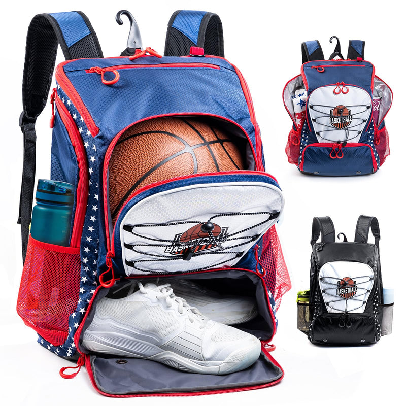 VIGEGARI Basketball Bag Backpack with Ball Compartment & Shoe Pocket – Gym Bag for Soccer, Football, Volleyball – Large Capacity Athletic Backpack for Youth & Adults, Basketball Gifts