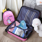 Weewooday Kids Luggage and Backpack 18 Suitcase with Spinner Wheel Hard Case Travel 13 Backpack Girl Suitcase Set for Kids Travel Supplies(Pink,Unicorn Style)