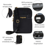 Take Two RFID Bryant Crossbody - 5x7.25" Lightweight Small Phone Wallet Crossbody Bag - Nylon Travel Purse