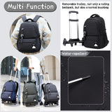 Bansusu Kids Rolling Backpack for Boys School, Classic School Bag Roller Boys Backpack with 6 Wheels, Army-green