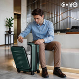 Coolife Carry On Luggage Suitcase : 22x14x9 Airline Approved Travel Luggage with Spinner Wheels, Front Pocket Expandable Hardshell Suitcases with TSA Lock Green