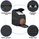 YOREPEK Basketball Bag, Large Basketball Backpack with Shoe Compartment and Ball Holder for daughter son, Water Resistant for Sport Training Equipment Fits Volleyball Gym Black